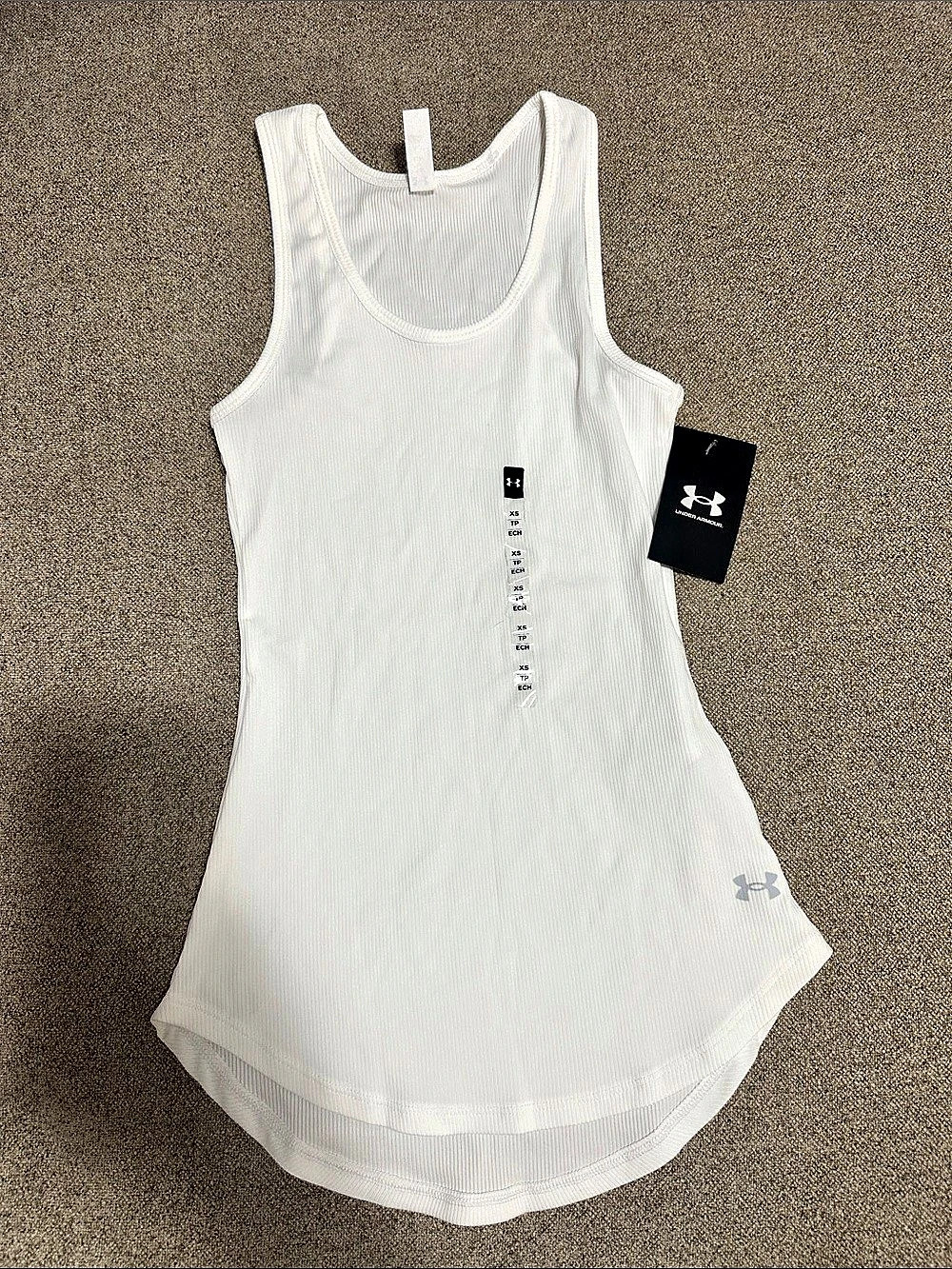 Under Armour UA Ribbed Women's Tank White Athletic Tank Top NWT